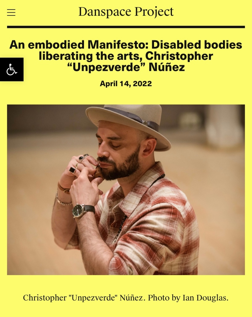 Danspace Project Journal: An embodied Manifesto: Disabled bodies liberating the arts